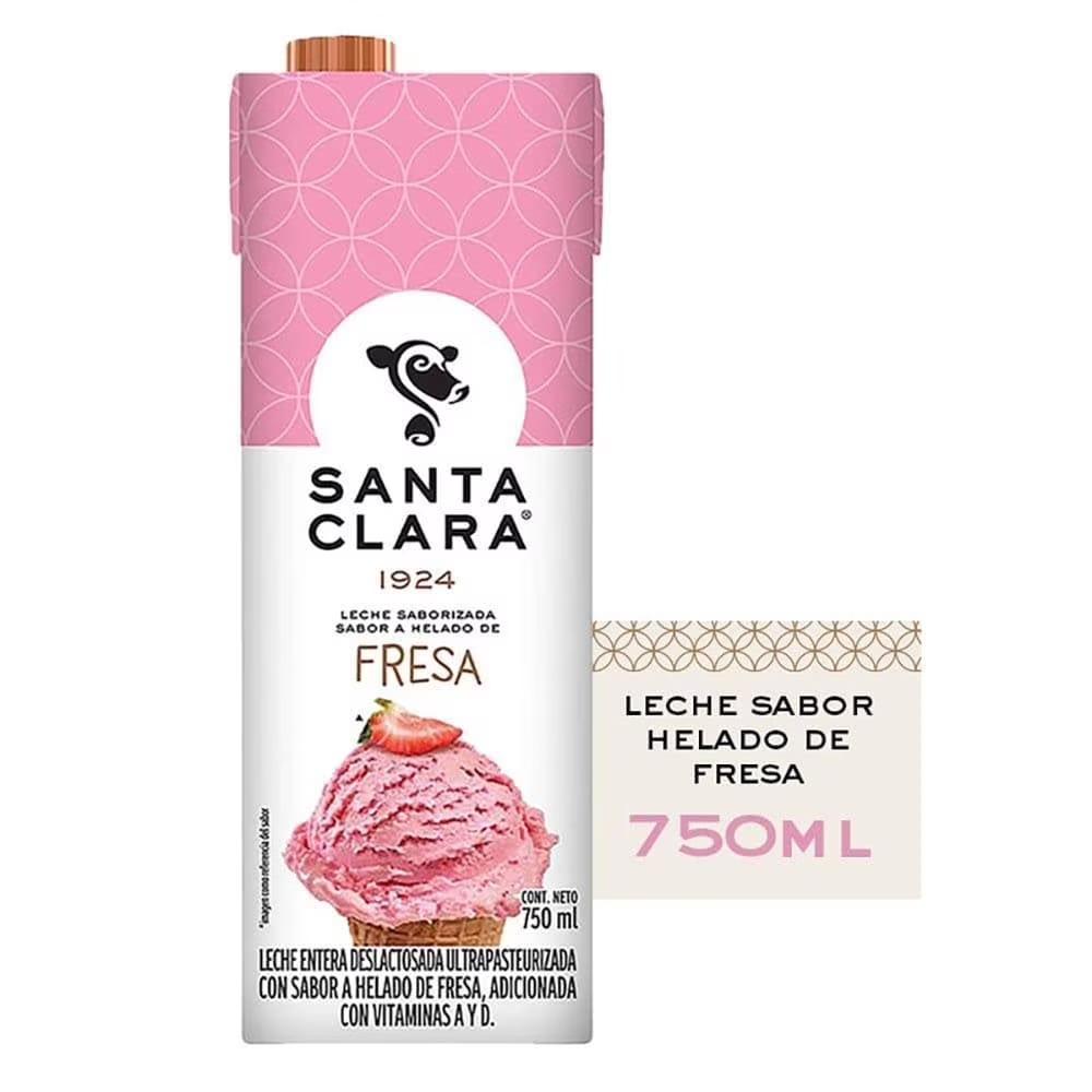 Leche Santa Clara sabor helado de fresa 750 ml
