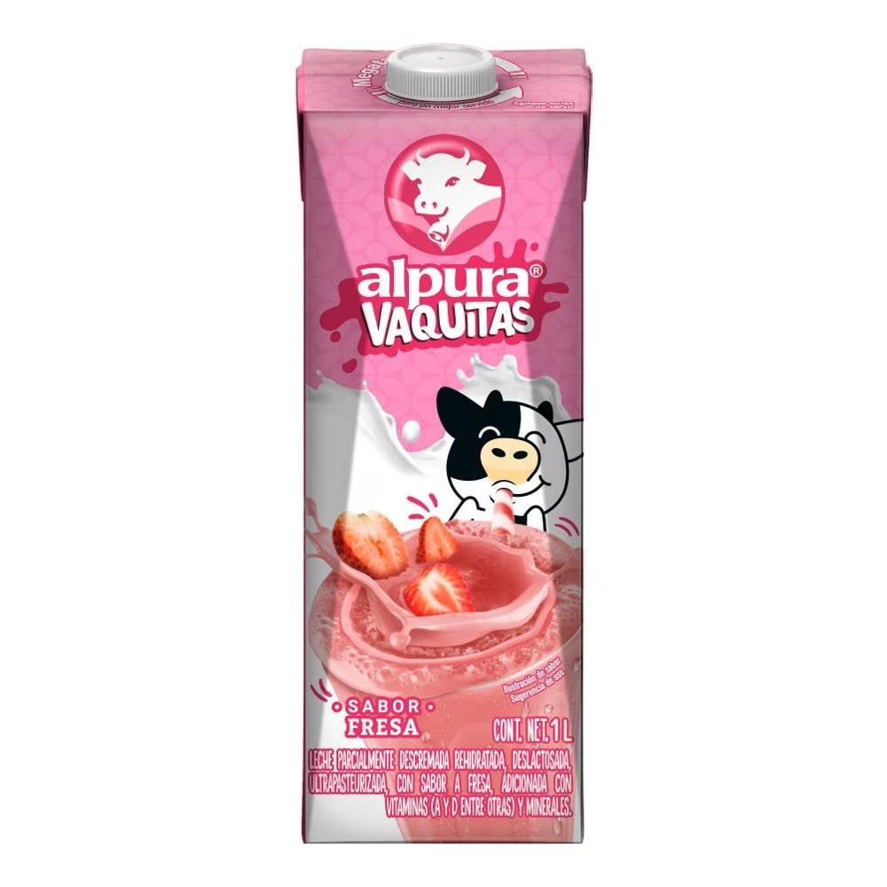 Leche Vaquitas sabor fresa 1 l