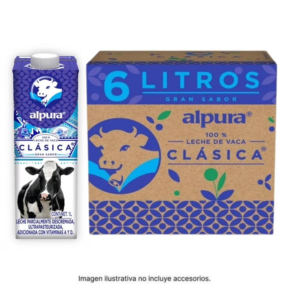 Leche clásica caja con 6 pzas de 1 l c/u