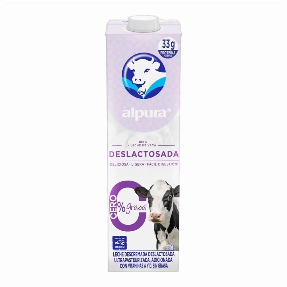Leche Uht Deslactosada 0% Grasa Tetra Brik 1 lt