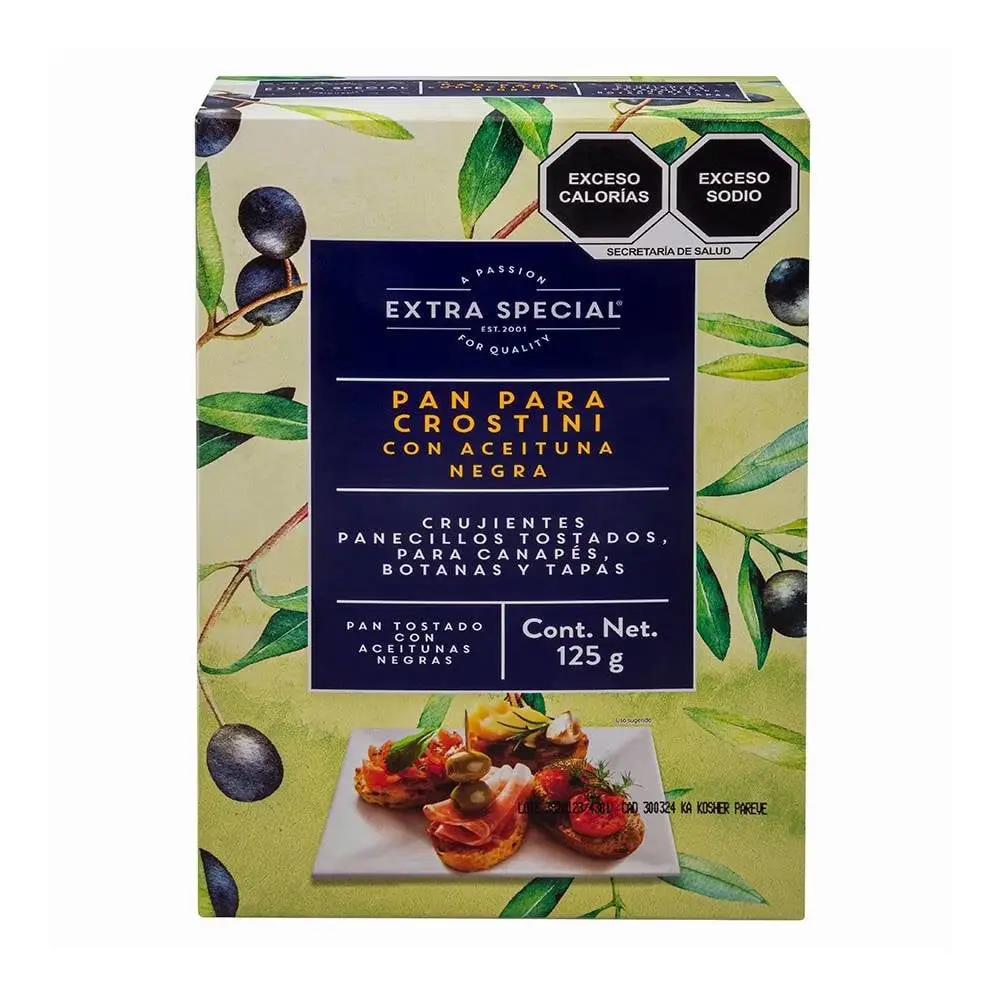 Pan Tostado Extra Special Crostini con aceitunas negras 125 g
